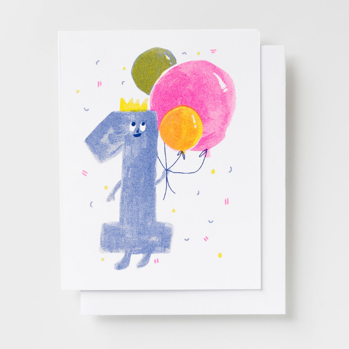 Birthday 1 - Risograph Card - Yellow Owl Workshop