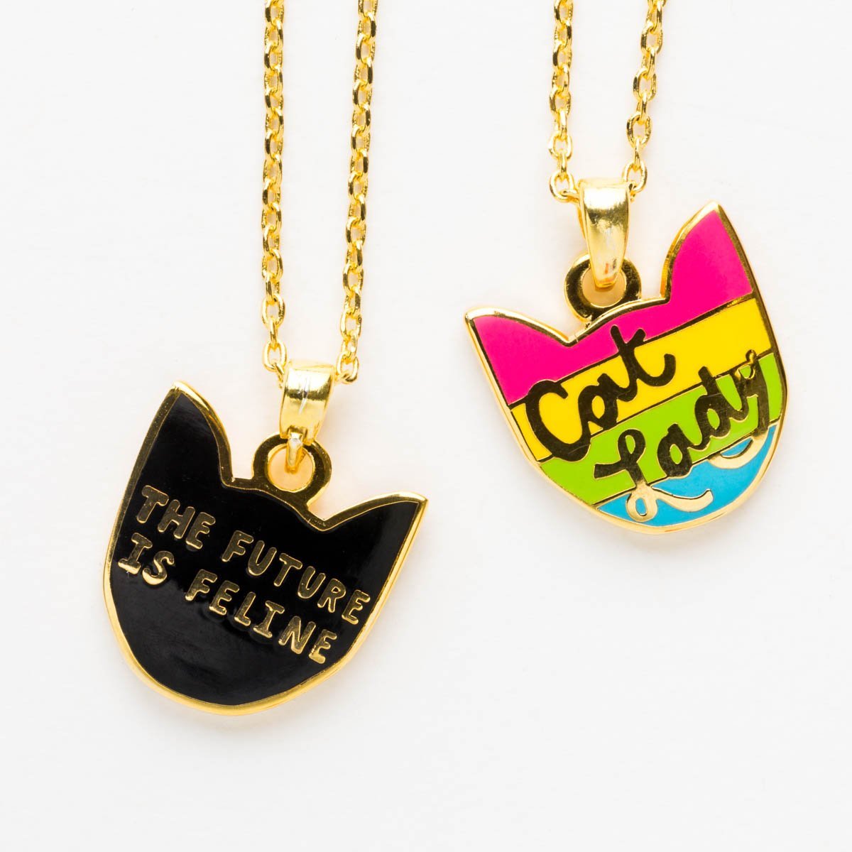 Cat Lady - Double Sided Pendant - Yellow Owl Workshop