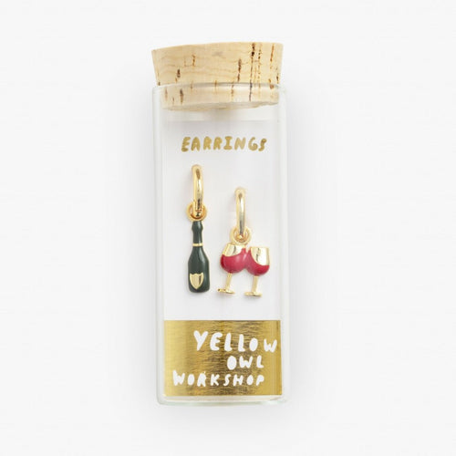 Champagne & Glass Hoop Earrings - Yellow Owl Workshop