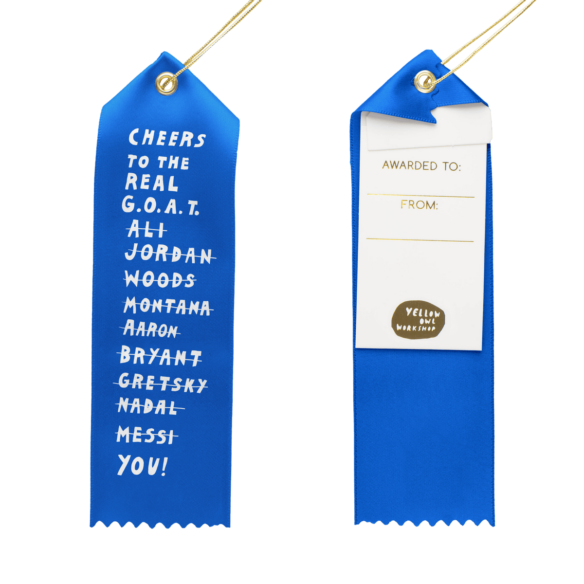 Cheers G.O.A.T. - Award Ribbon Card - Yellow Owl Workshop