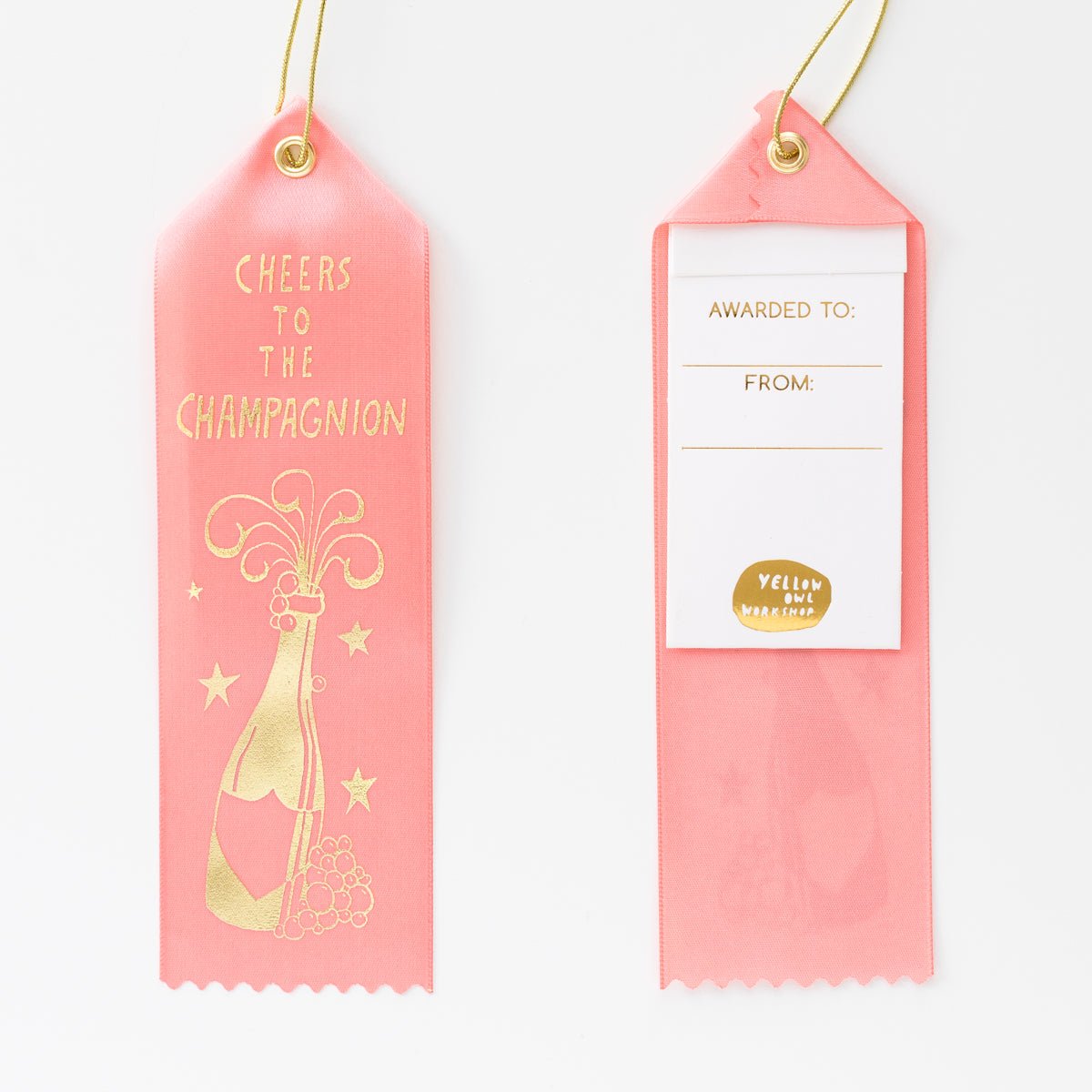 Cheers to the Champagnion - Award Ribbon Card - Yellow Owl Workshop