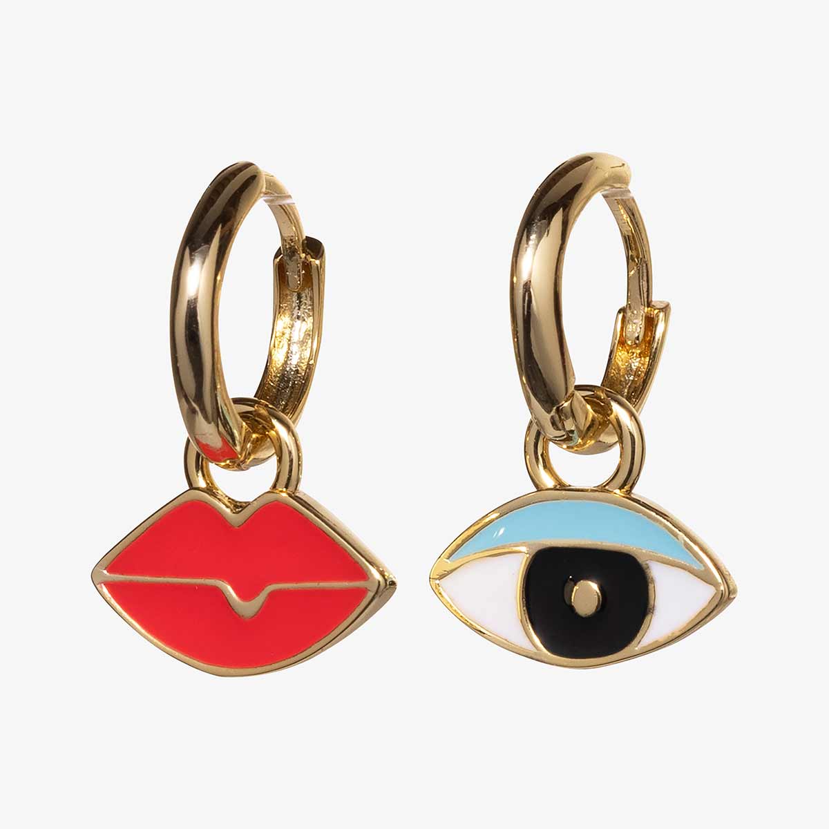 Eyes & Lips Hoop Earrings - Yellow Owl Workshop