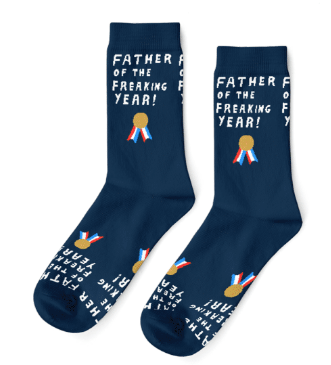 Father of the Freakin Year Crew Socks - Men's - Yellow Owl Workshop