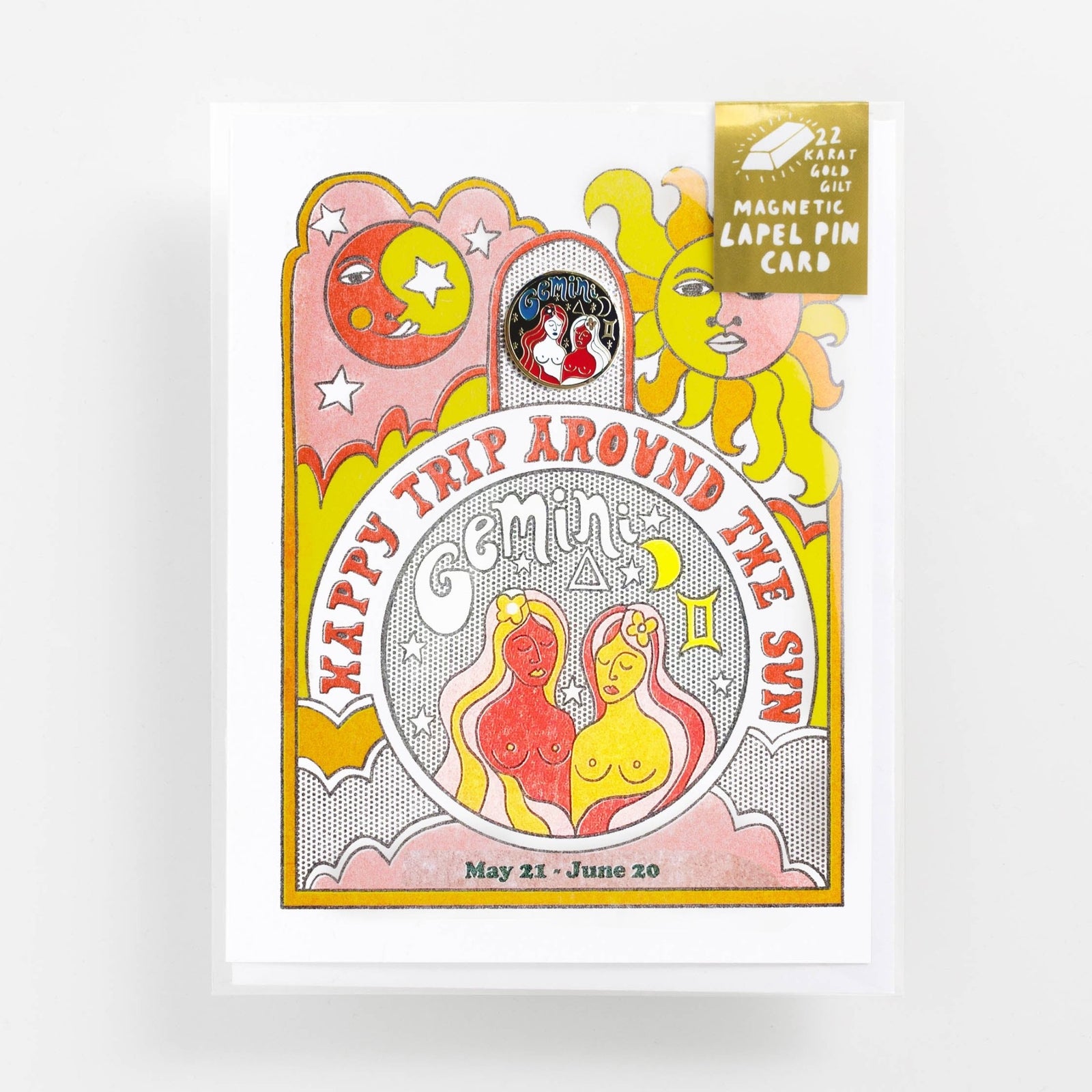 Gemini - Lapel Pin Card - Yellow Owl Workshop
