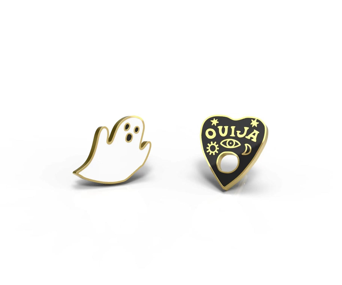Ghost &amp; Ouija Earrings - Yellow Owl Workshop
