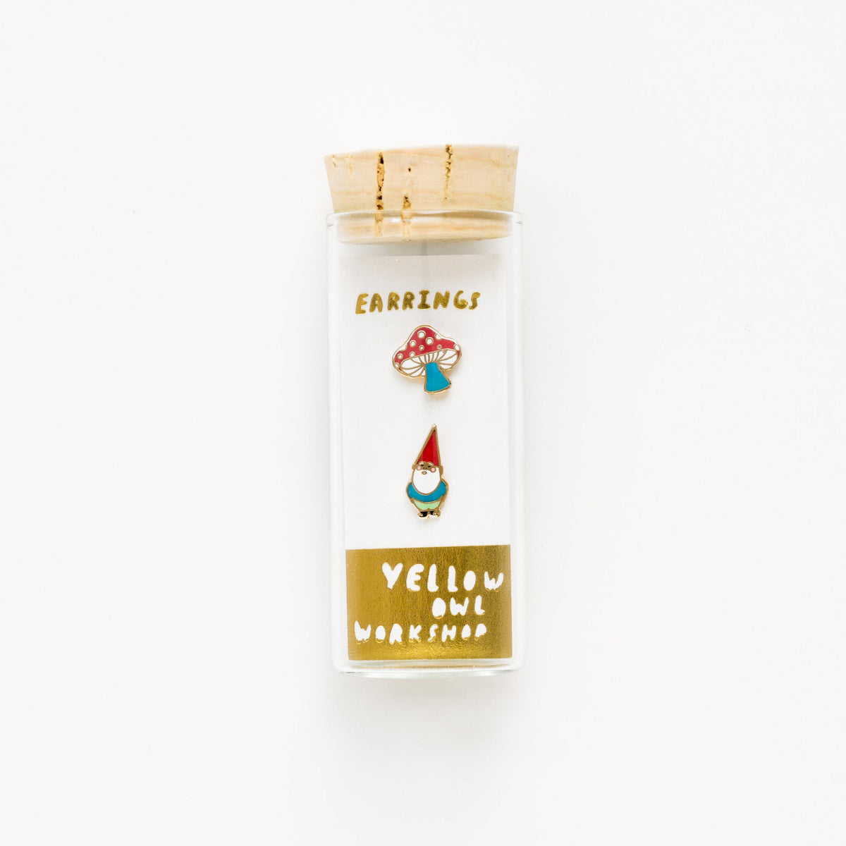 Gnome &amp; Mushroom Earrings - Yellow Owl Workshop