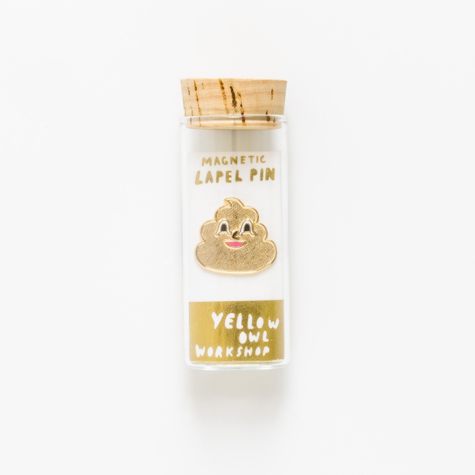 Gold Poo Emoji Lapel Pin - Yellow Owl Workshop