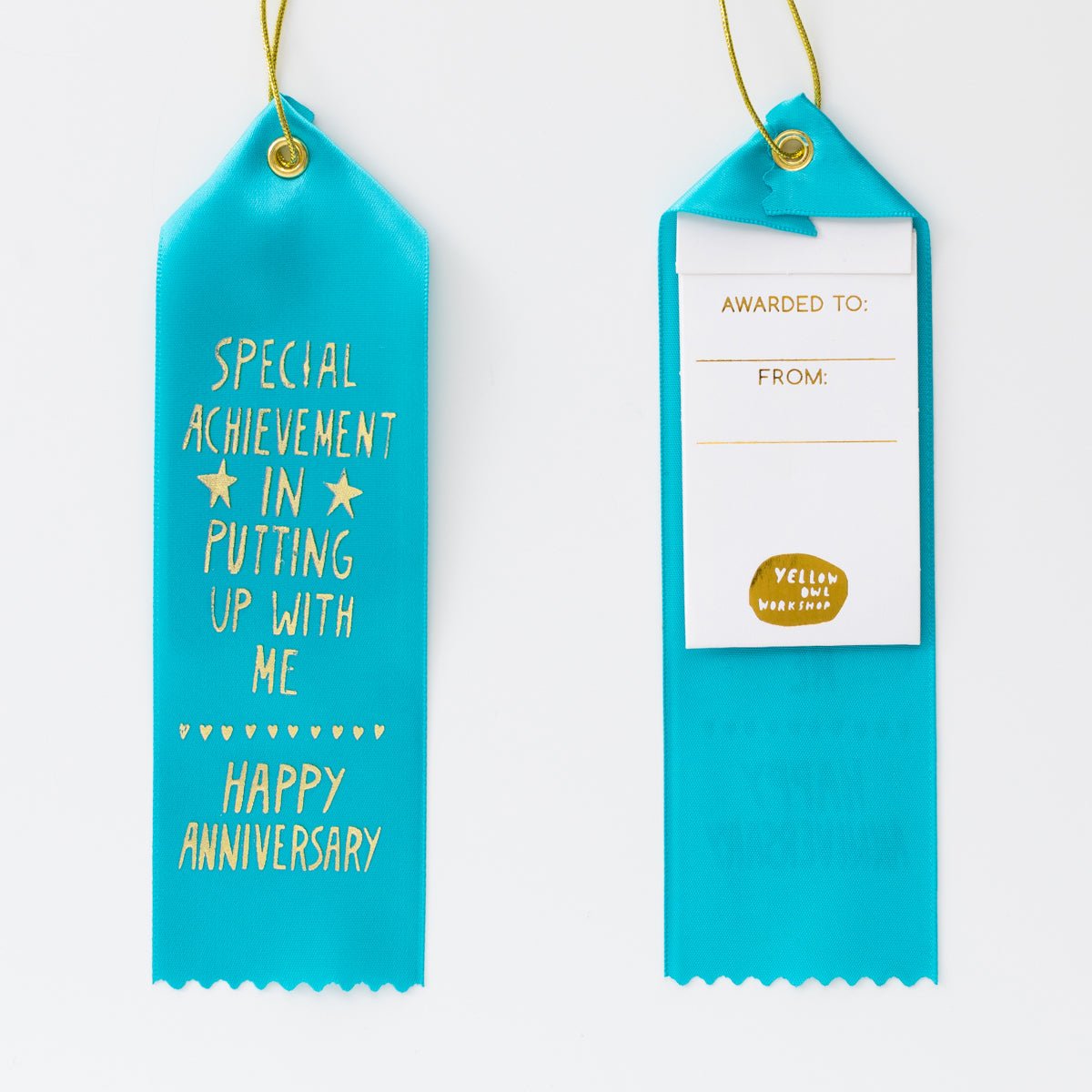 Happy Anniversary - Award Ribbon Card - Yellow Owl Workshop