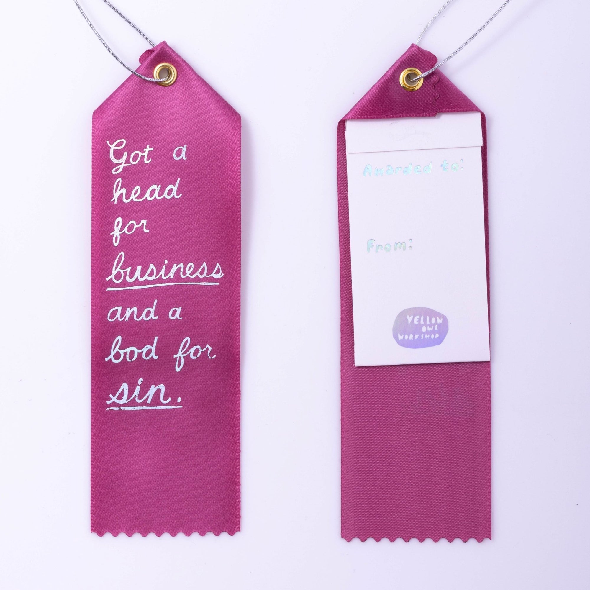 Head for Business - Award Ribbon Card - Yellow Owl Workshop
