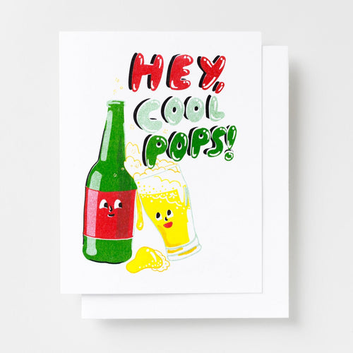Hey Cool Pops - Risograph Card - Yellow Owl Workshop