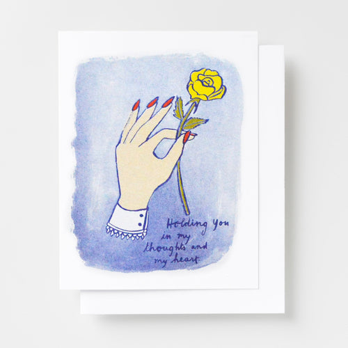 Holding You In My Thoughts - Risograph Card - Yellow Owl Workshop