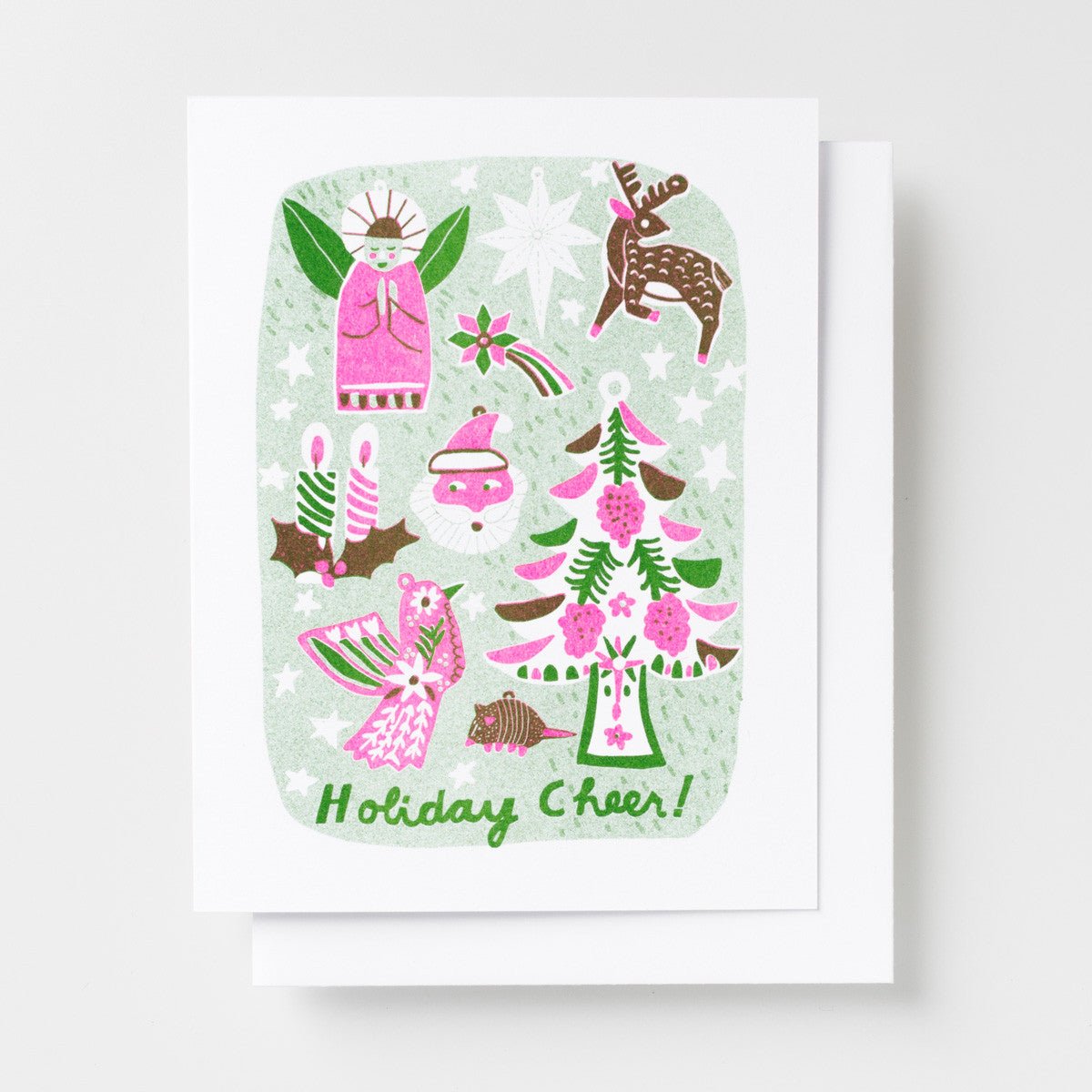 Holiday Cheer - Risograph Card Set - Yellow Owl Workshop
