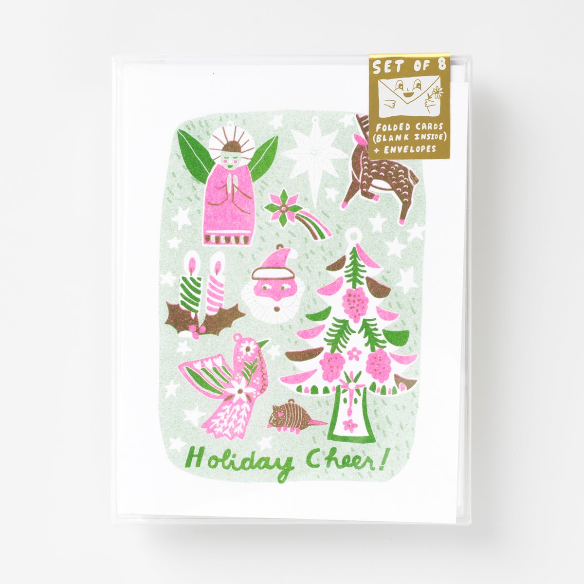 Holiday Cheer - Risograph Card Set - Yellow Owl Workshop