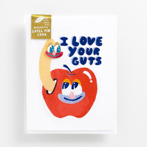 I Love Your Guts - Lapel Pin Card - Yellow Owl Workshop