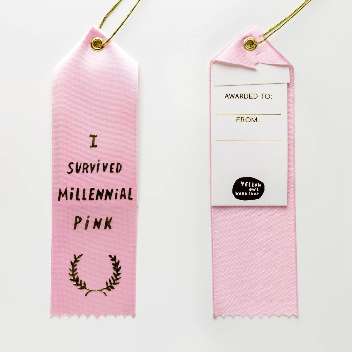 I Survived Millennial Pink - Award Ribbon Card - Yellow Owl Workshop
