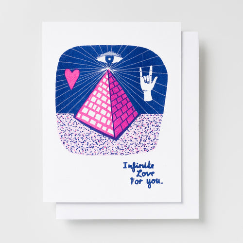 Infinite Love For You - Risograph Card - Yellow Owl Workshop