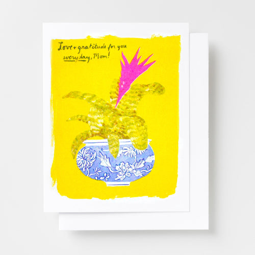 Love & Gratitude, Mom - Risograph Card - Yellow Owl Workshop
