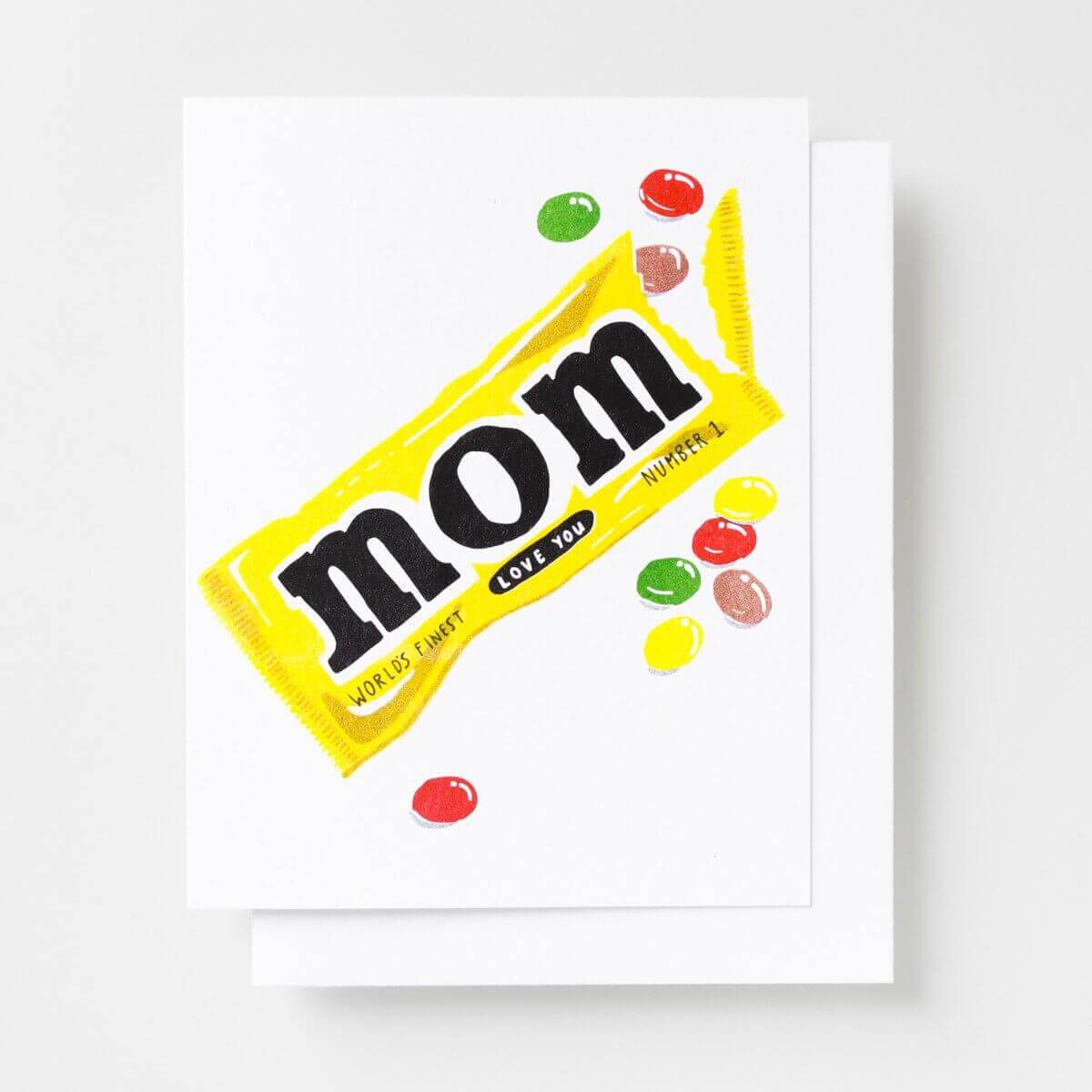 Love You Mom - Risograph Card - Yellow Owl Workshop