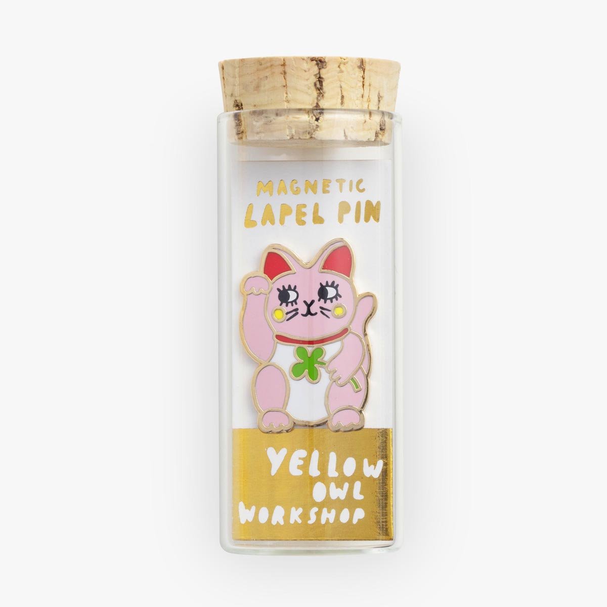 Lucky Cat Lapel Pin - Yellow Owl Workshop