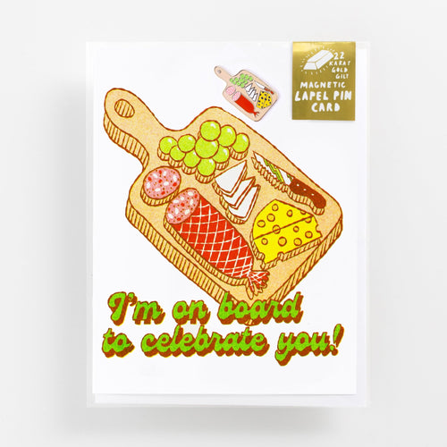 On Board to Celebrate You - Lapel Pin Card - Yellow Owl Workshop