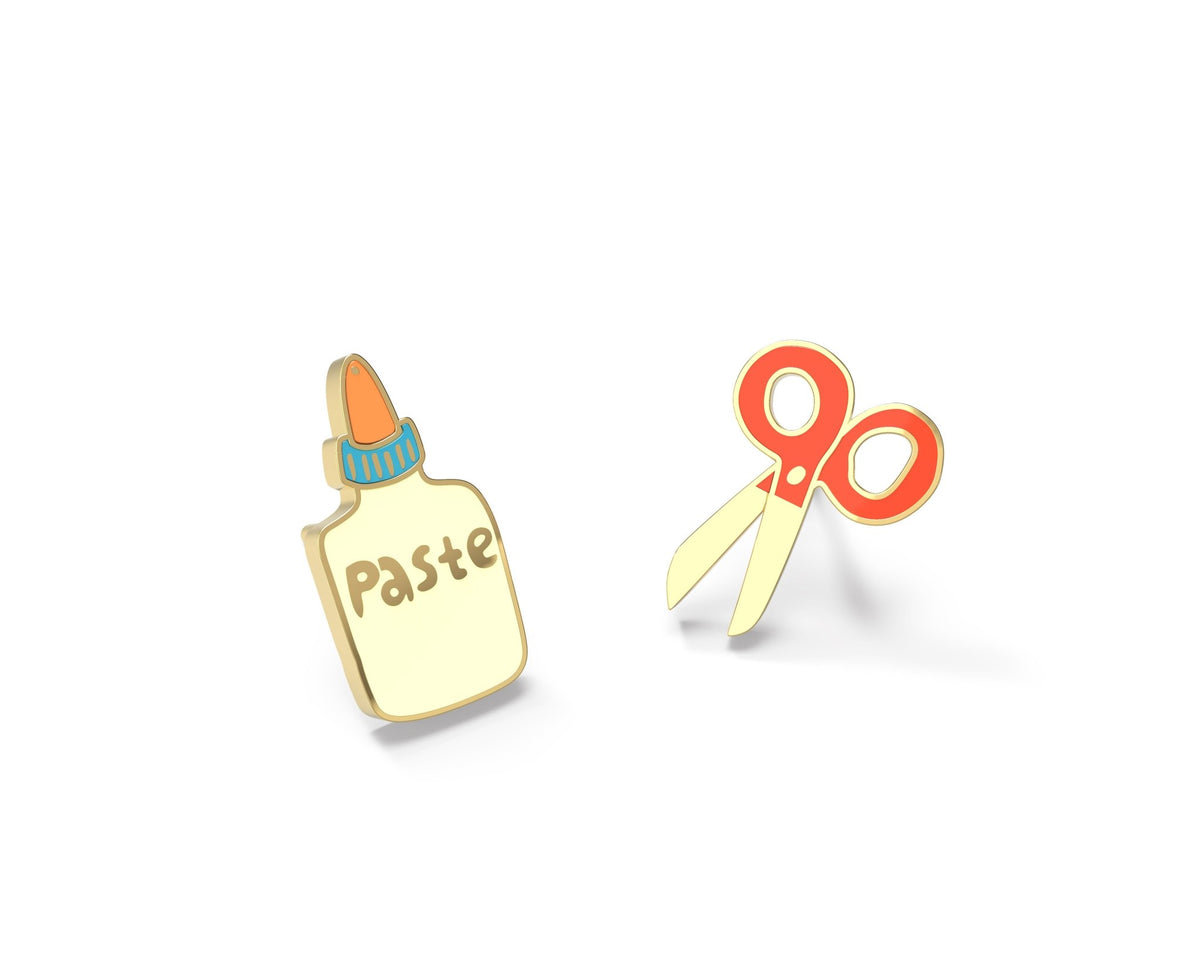 Paste &amp; Scissors Earrings - Yellow Owl Workshop