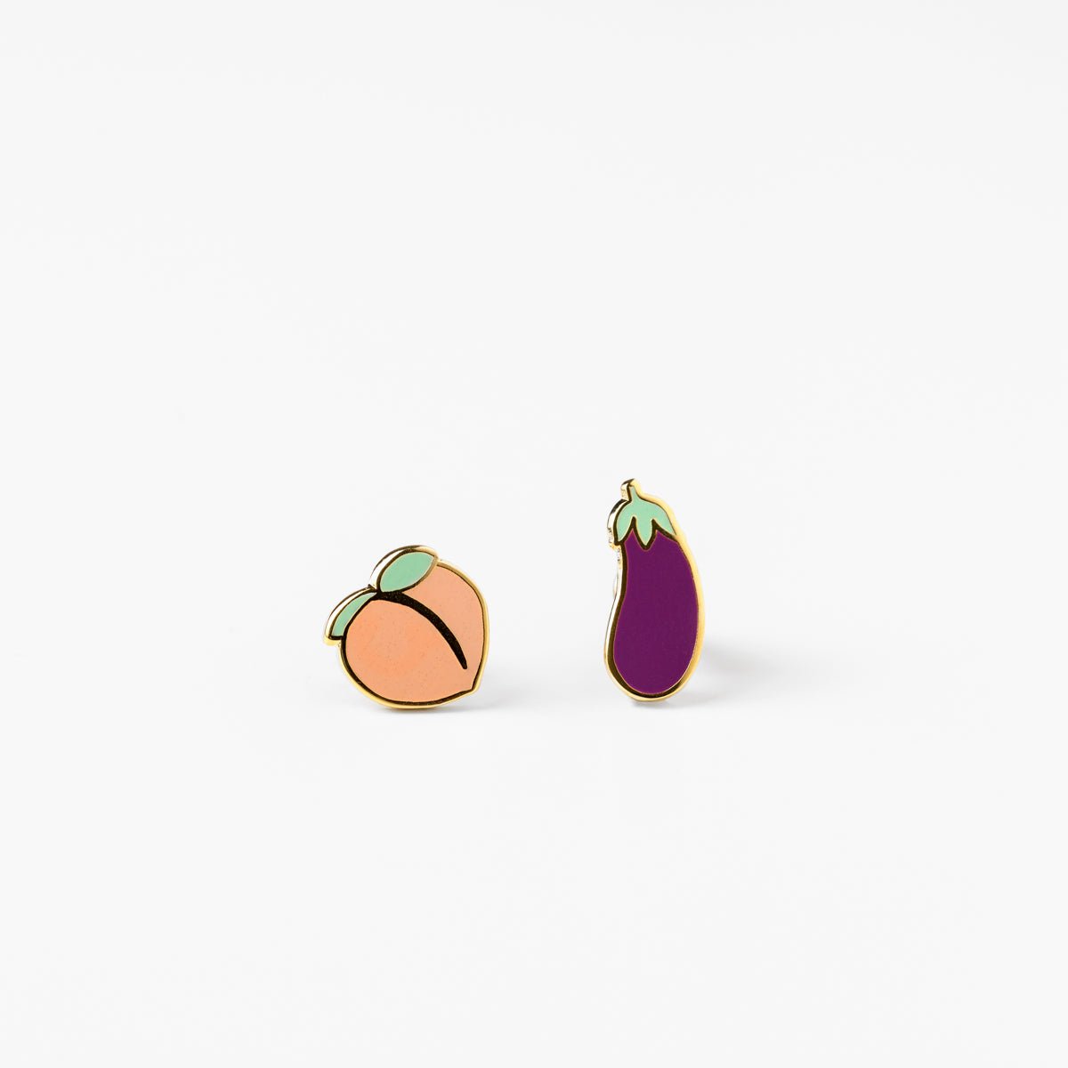 Peach &amp; Eggplant Earrings - Yellow Owl Workshop