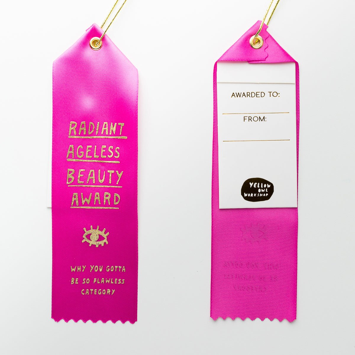 Radiant Ageless Beauty Award - Award Ribbon Card - Yellow Owl Workshop