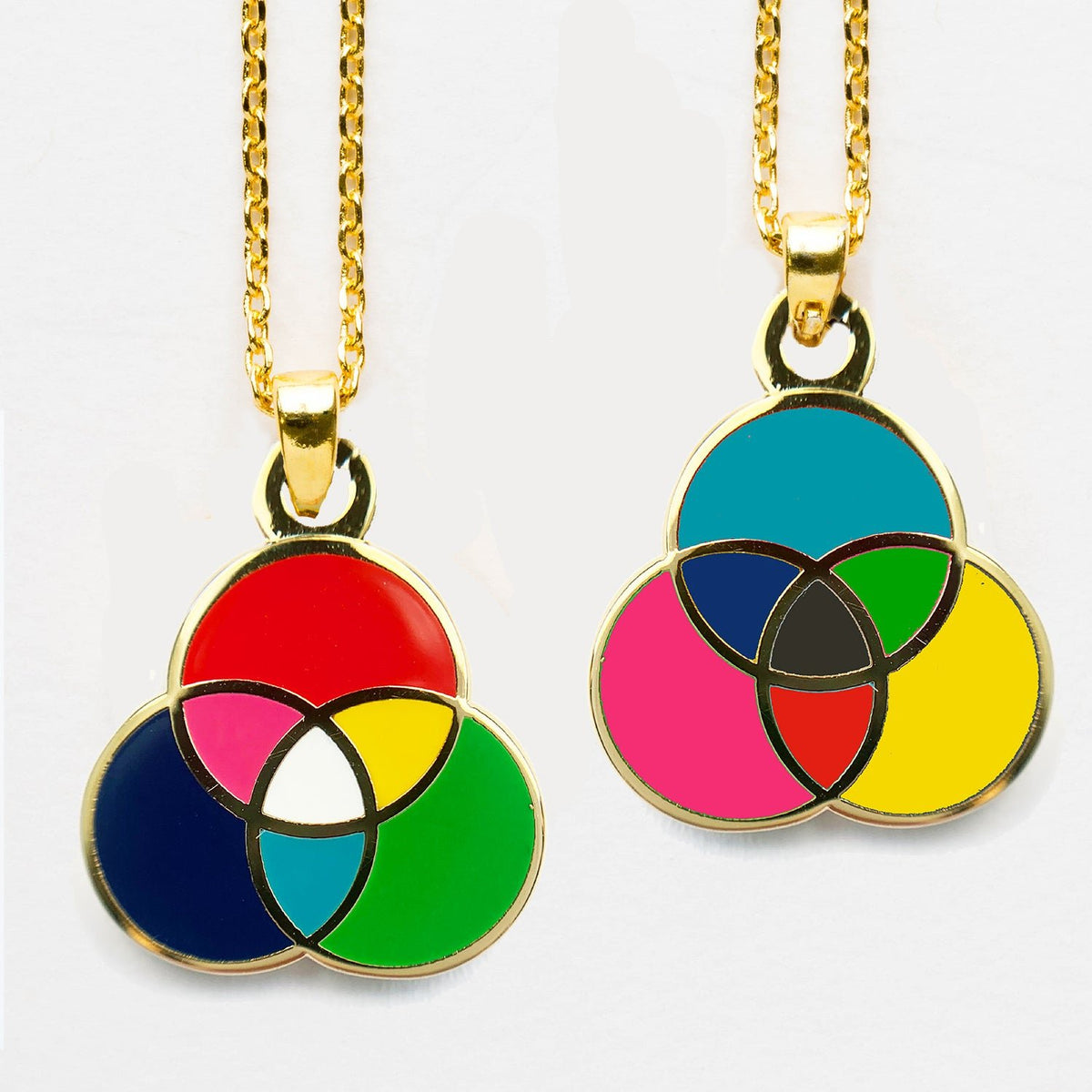 RGB CMYK Color Wheel - Double Sided Pendant - Yellow Owl Workshop