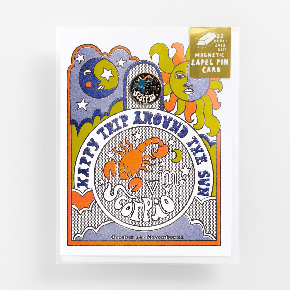 Scorpio - Lapel Pin Card - Yellow Owl Workshop