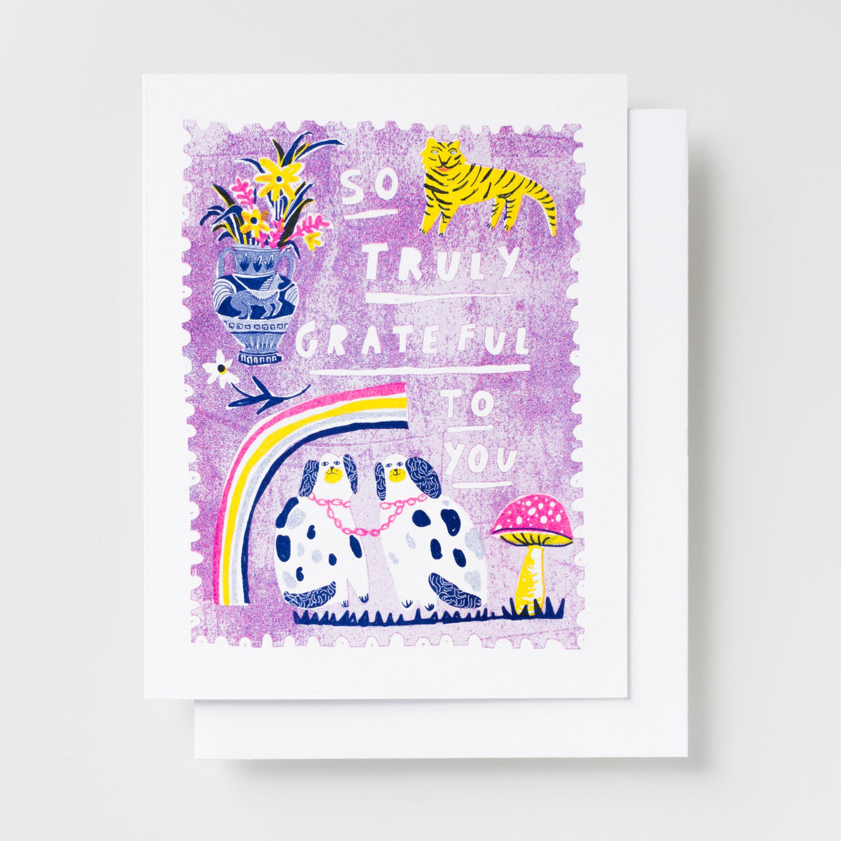 So Truly Grateful to You - Risograph Card - Yellow Owl Workshop