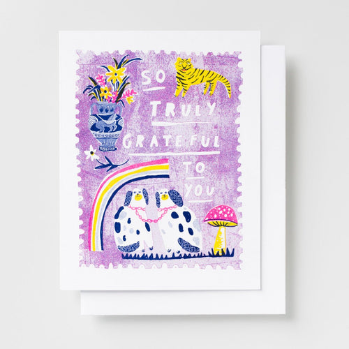 So Truly Grateful To You - Risograph Card Set - Yellow Owl Workshop