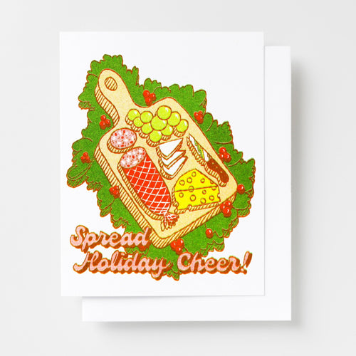 Spread Holiday Cheer Risograph Card - Yellow Owl Workshop