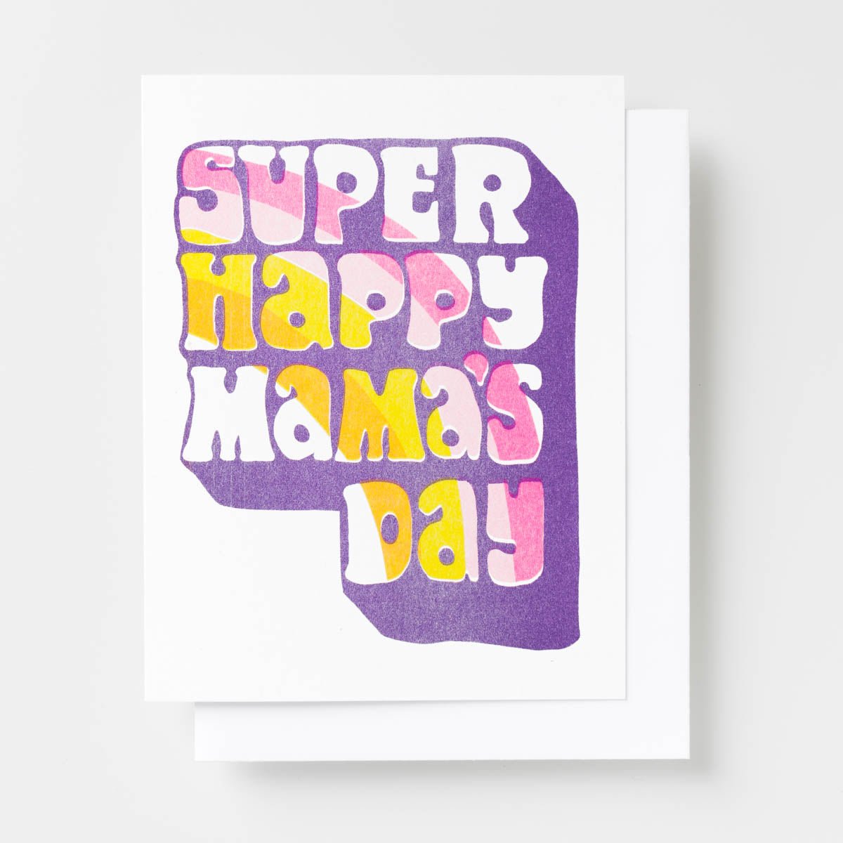 Super Happy Mama&#39;s Day - Risograph Card - Yellow Owl Workshop
