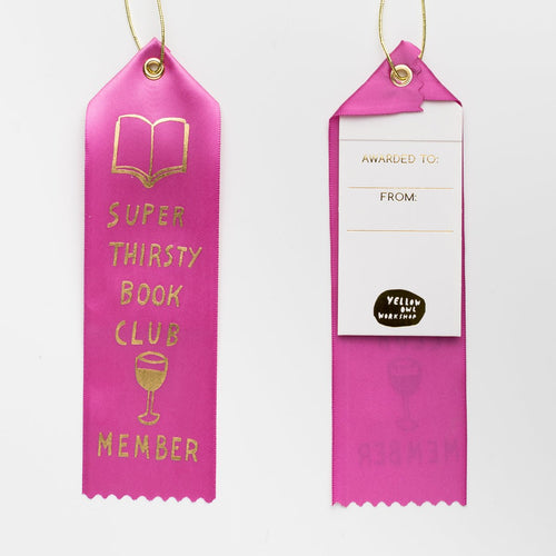 Super Thirsty Book Club - Award Ribbon Card - Yellow Owl Workshop