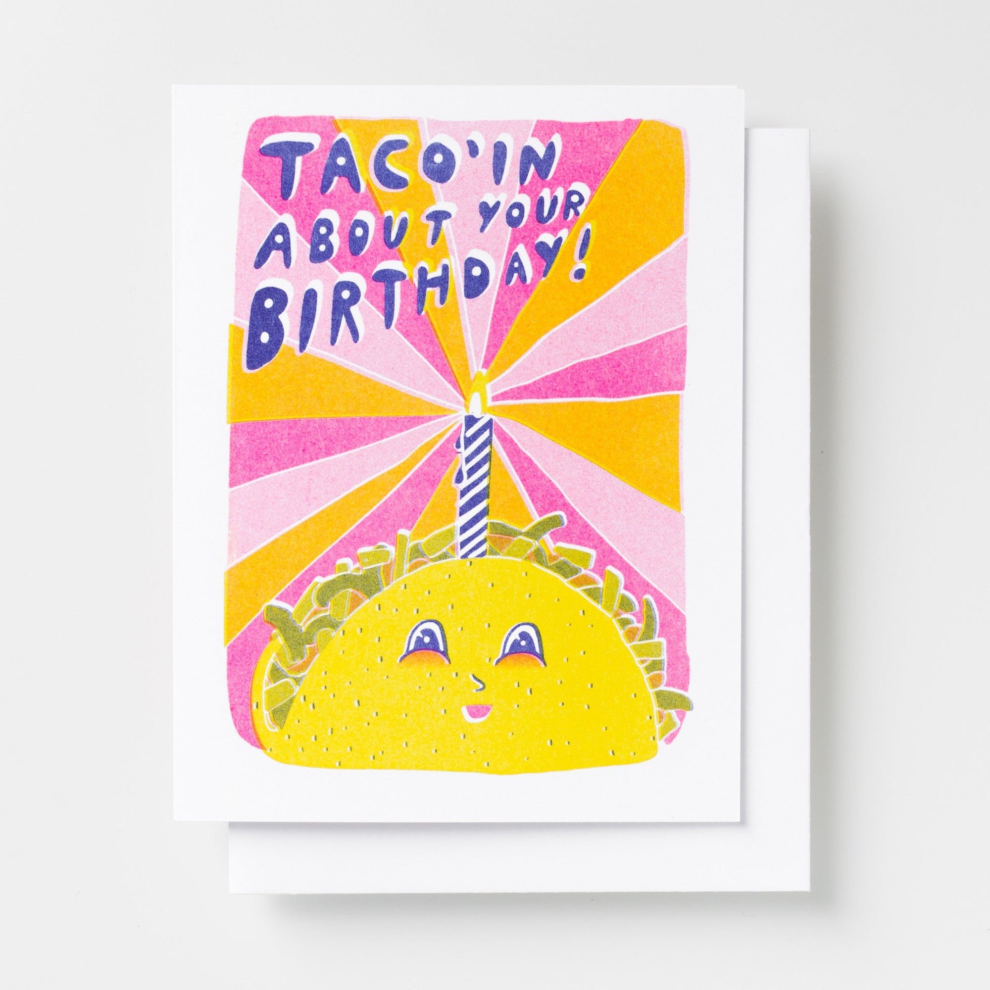 Taco Birthday - Risograph Card - Yellow Owl Workshop