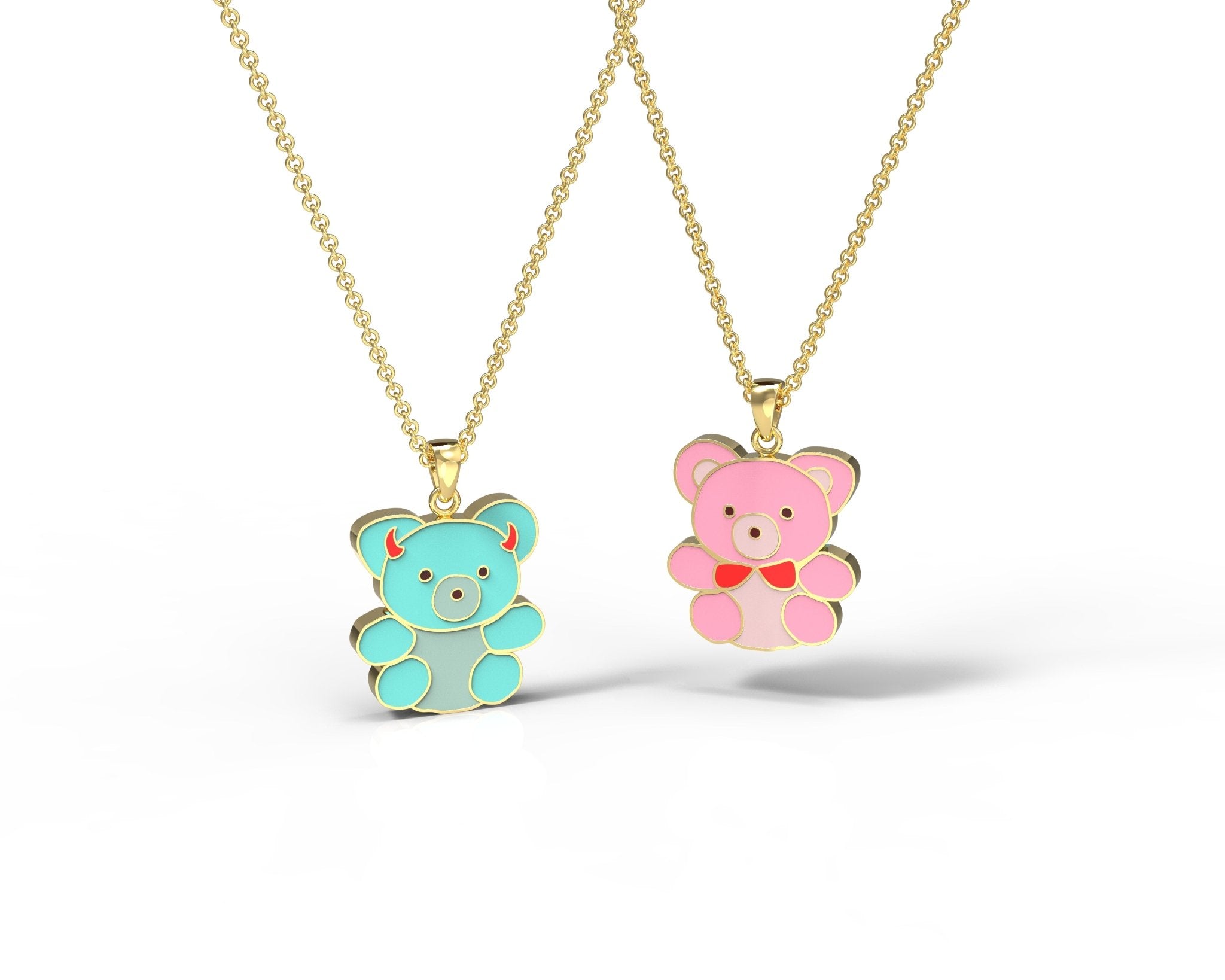 Personalized TEDDY BEAR Charm Necklace with Sterling Silver Name – The  Sassy Apple