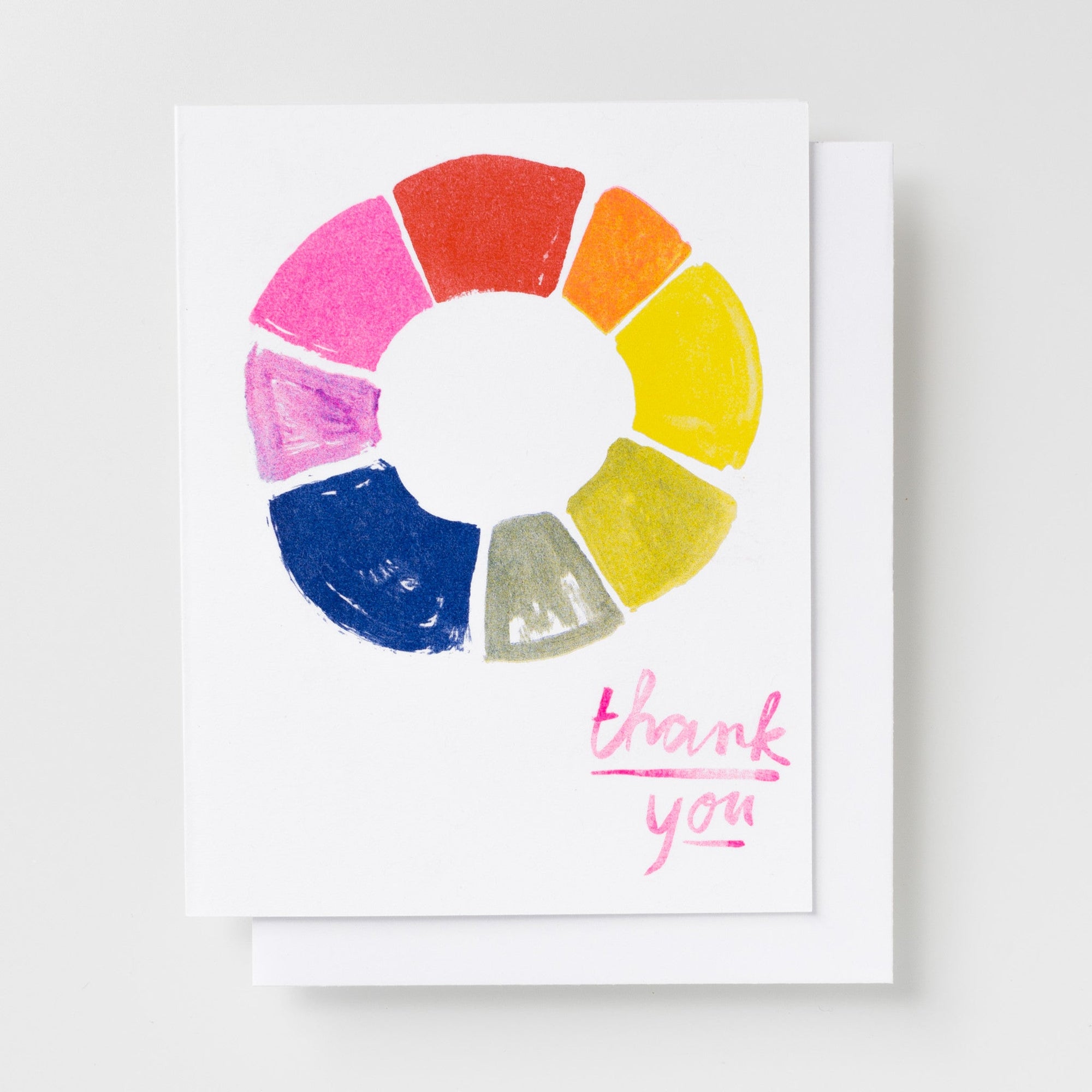 Thank You Color Wheel - Risograph Card - Yellow Owl Workshop