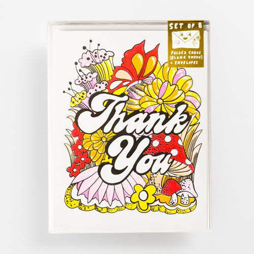 Thank You Floral - Risograph Card Set - Yellow Owl Workshop