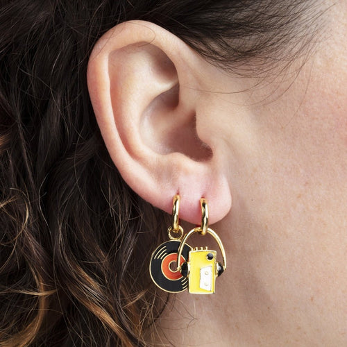 Walkman & 7" Hoop Earrings - Yellow Owl Workshop
