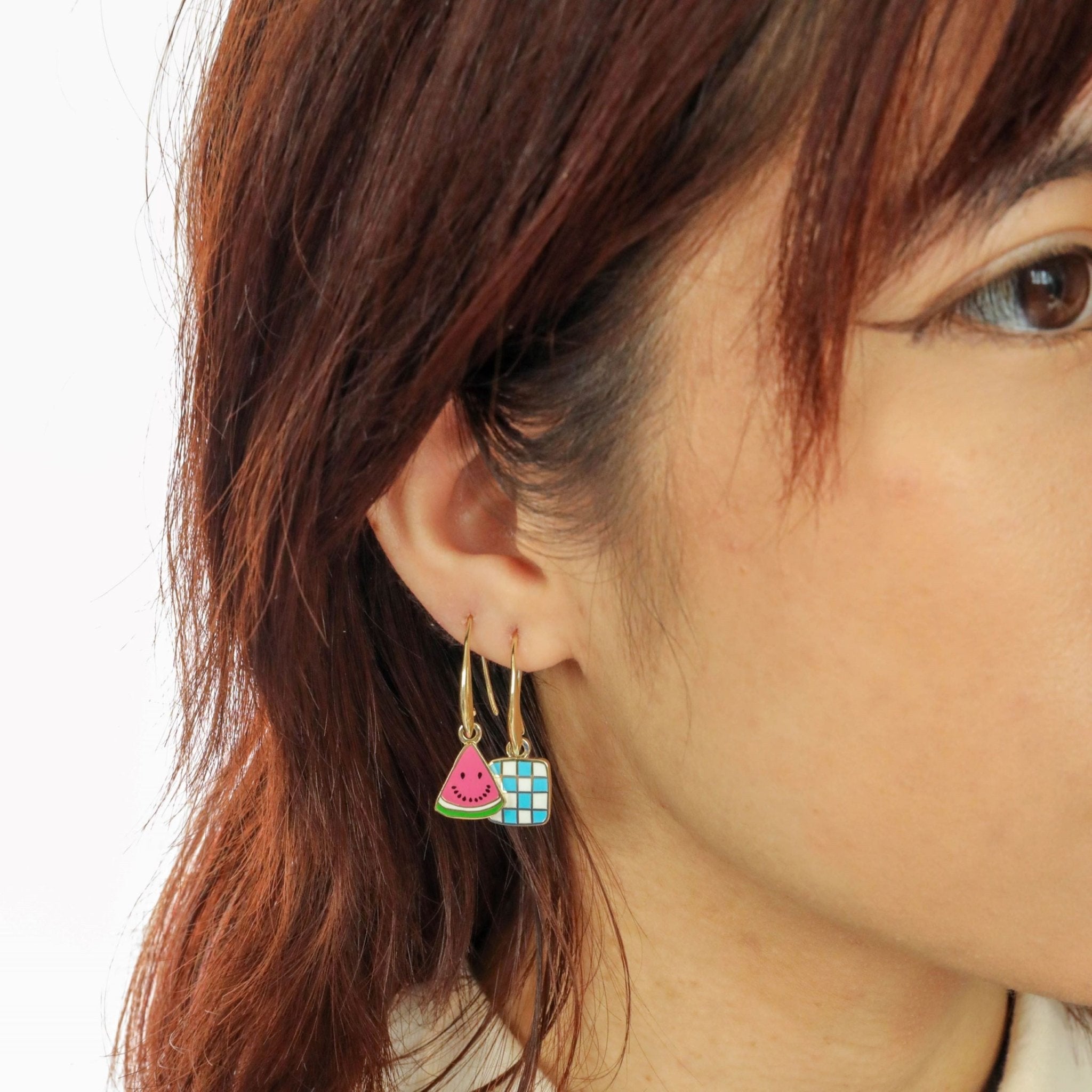 Watermelon Picnic Drop Earrings Yellow Owl Workshop