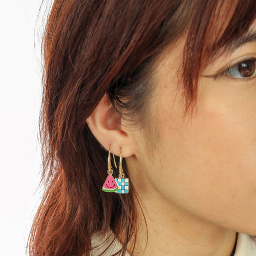 Watermelon Picnic Drop Earrings Yellow Owl Workshop