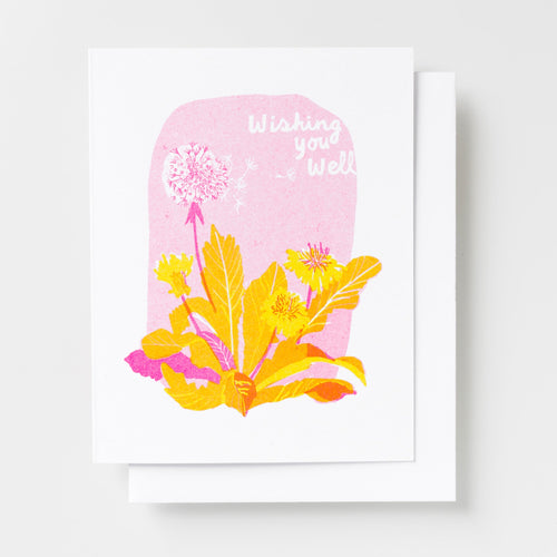 Wishing You Well - Risograph Card - Yellow Owl Workshop
