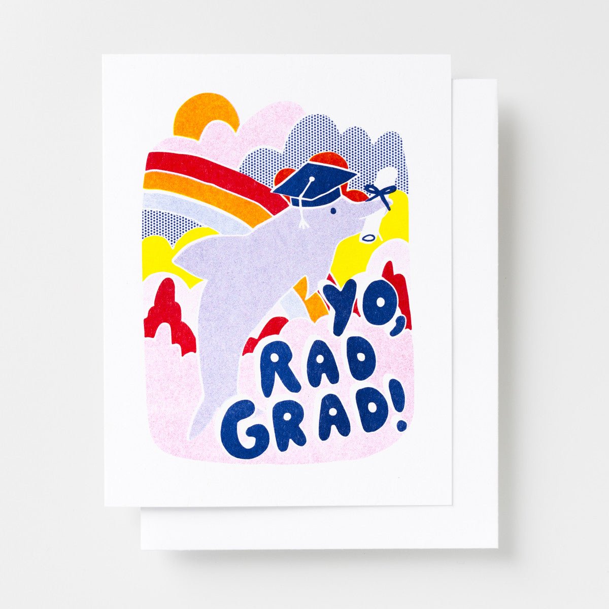 Yo Rad Grad - Risograph Card - Yellow Owl Workshop