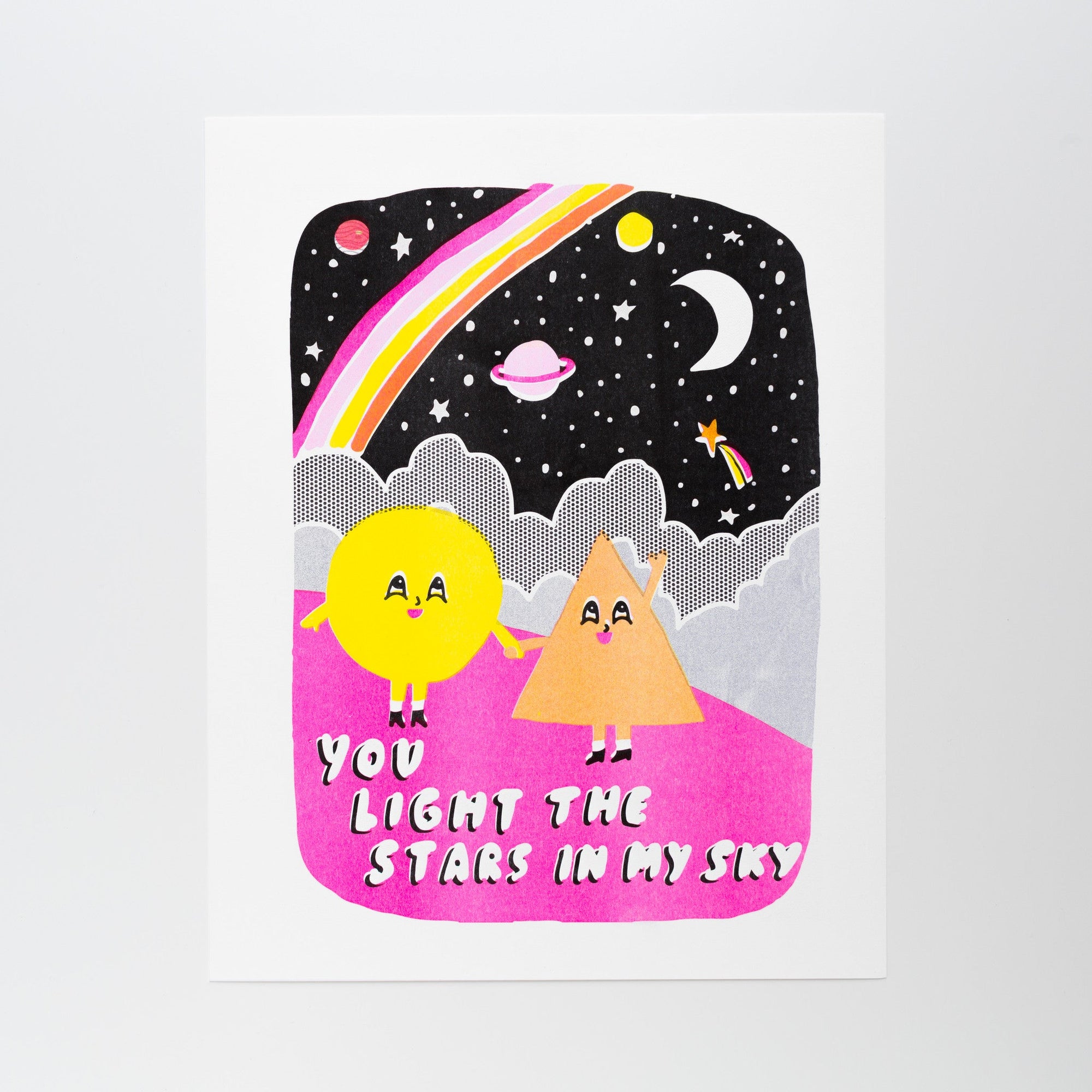 You Light The Stars - Risograph Print - Yellow Owl Workshop
